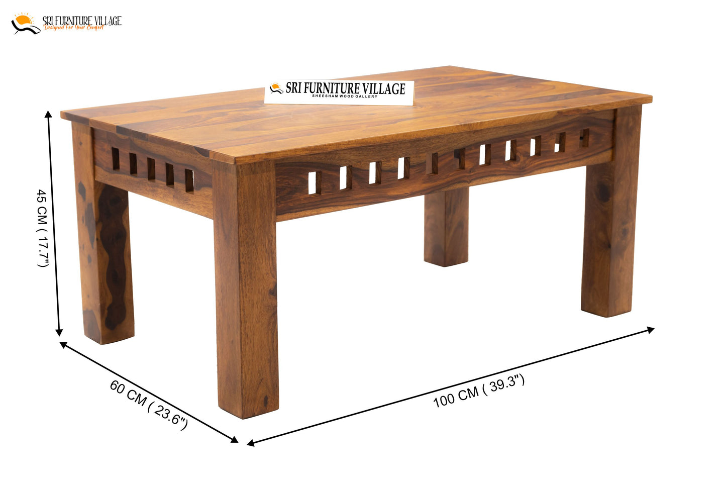 Crystal Center Table (Stone Finish) - 7063