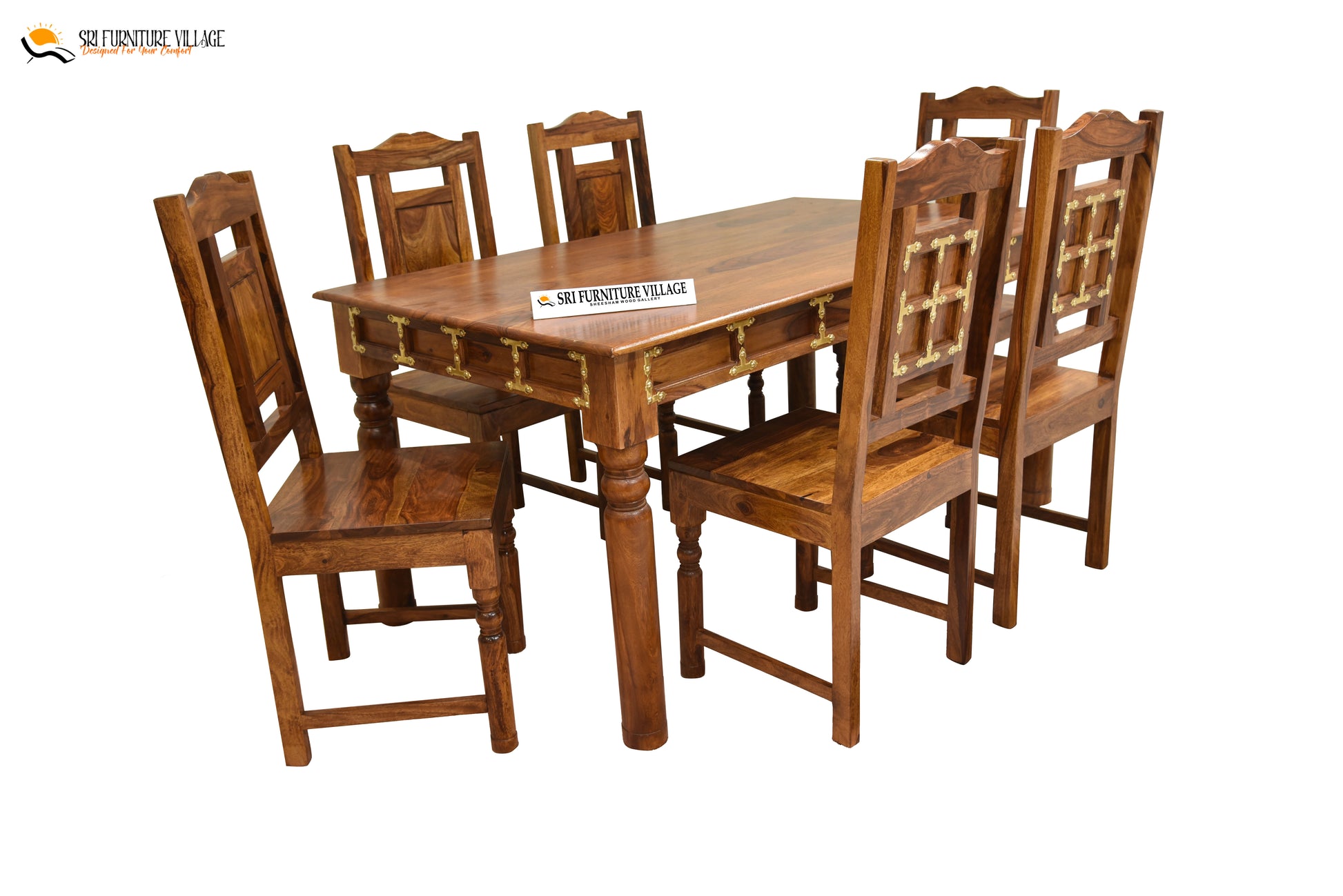 Natural 6 Seater Dining Table Set