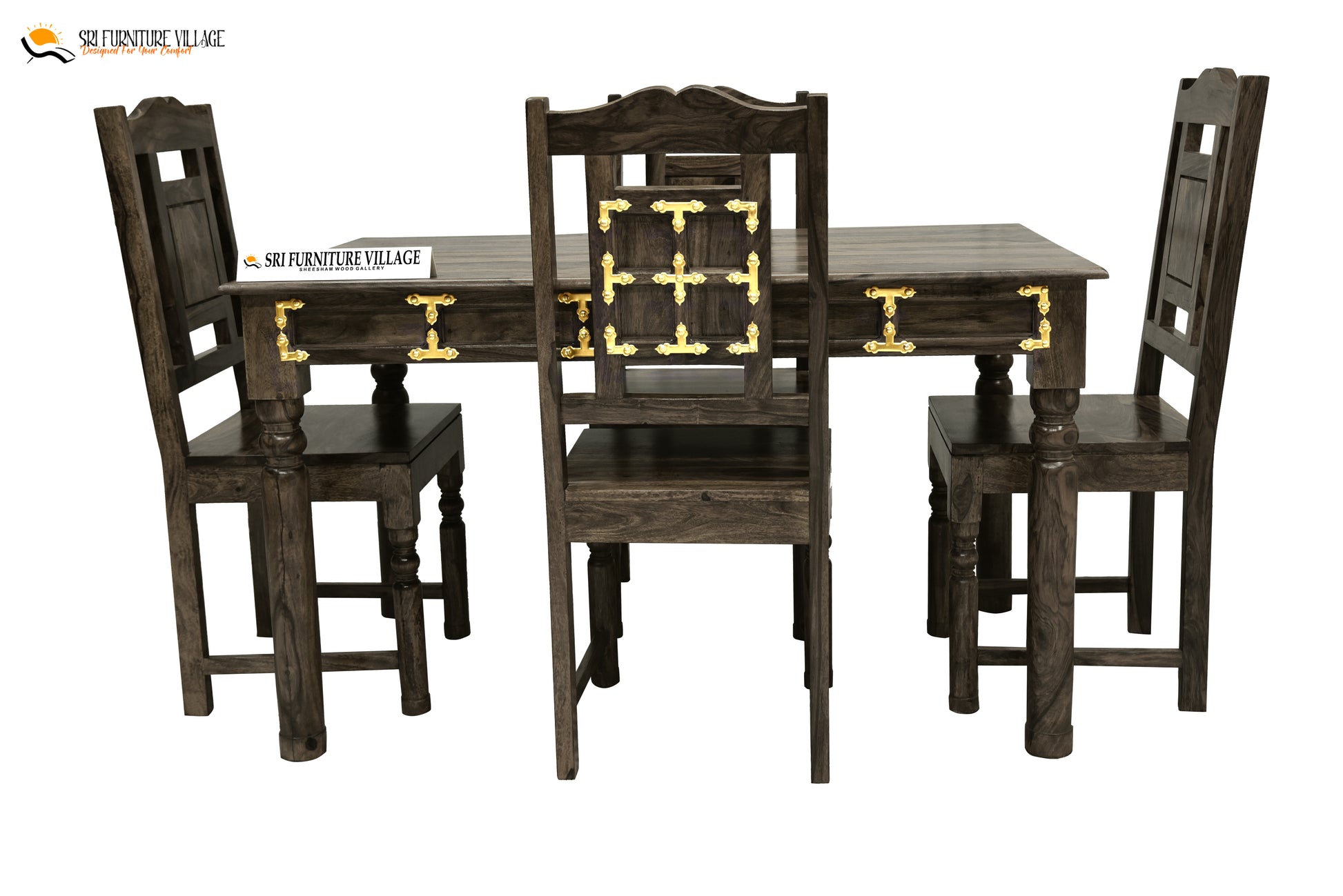 Stone 4 Seater Dining Table Set