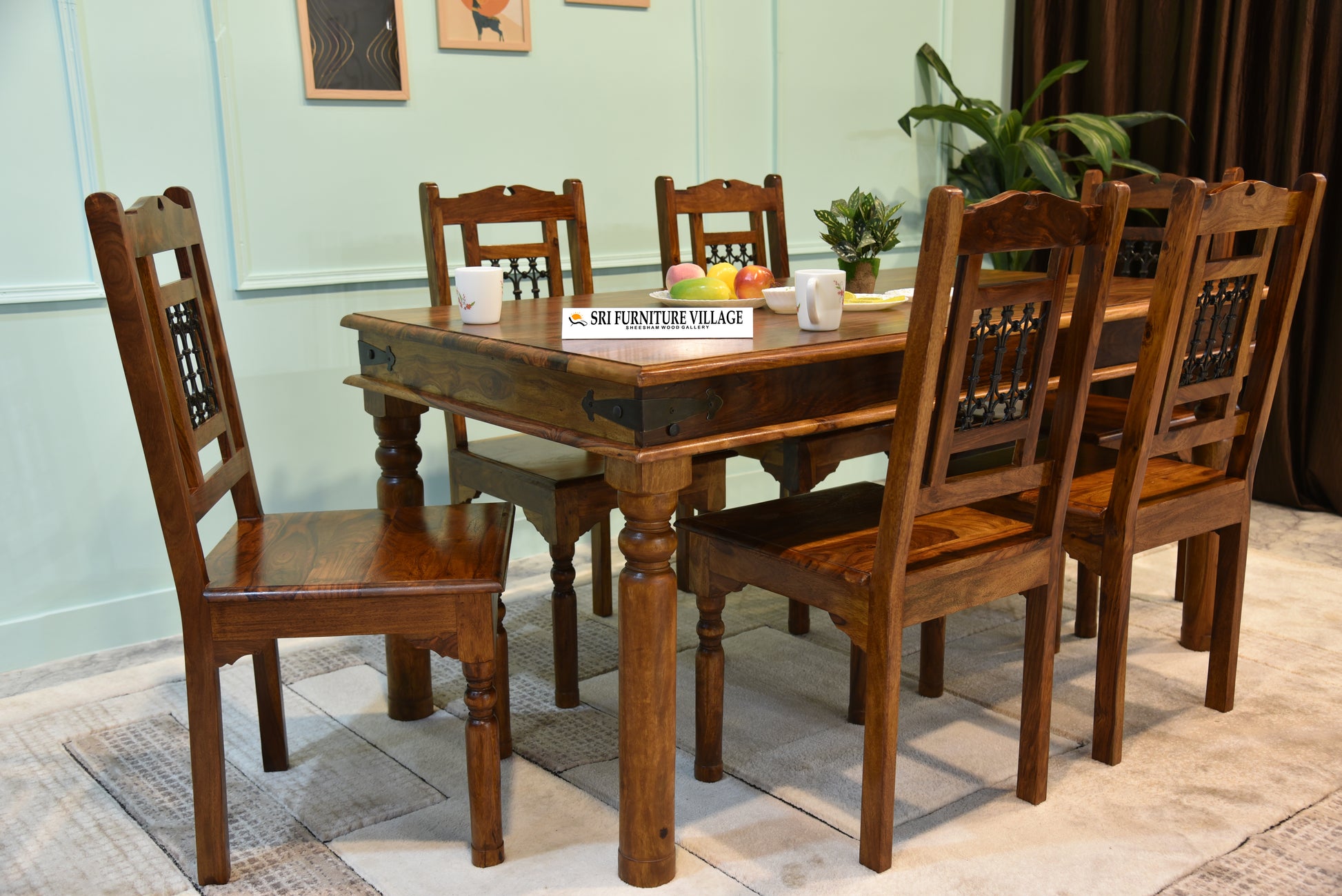 Solid Wood 6-Seater Dining Set: Elevate Your Dining Experience