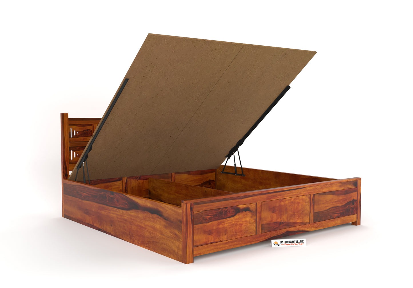 SierraEdge Wood Hydraulic Bed With Storage 3259 King - 3260 Queen