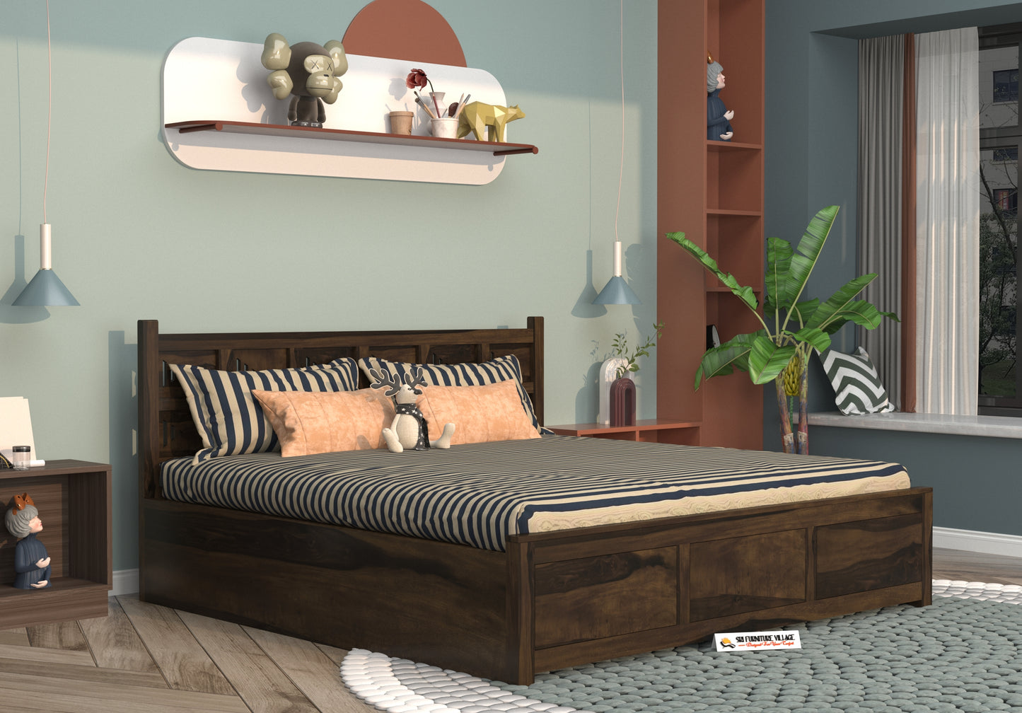 SierraEdge Wood Hydraulic Bed With Storage 3259 King - 3260 Queen