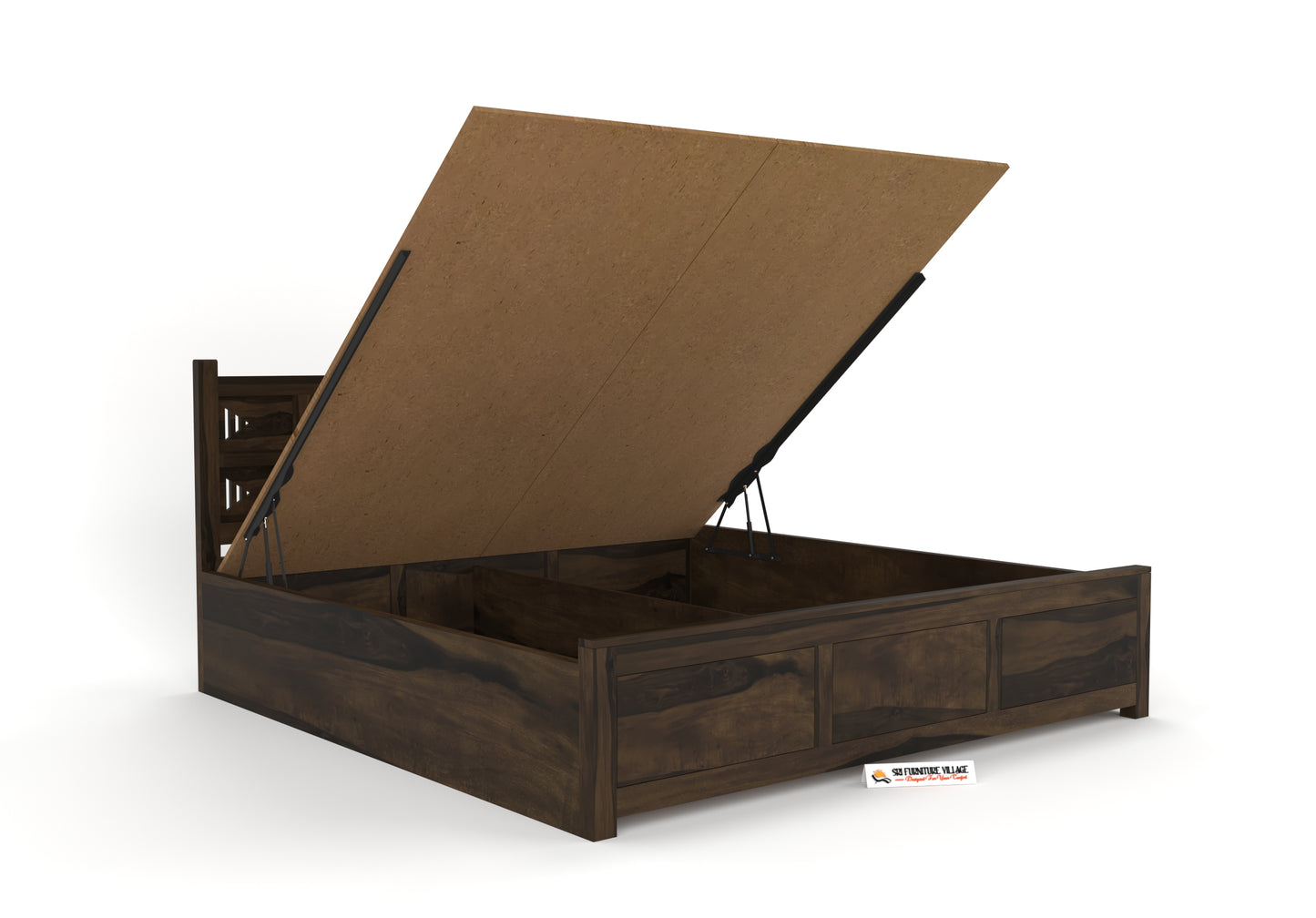 SierraEdge Wood Hydraulic Bed With Storage 3259 King - 3260 Queen